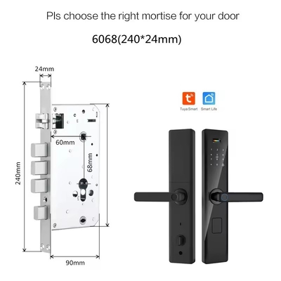 Glomarket Tuya Smart Security Digitaal deur slot Biometrisch vingerafdruk handvat Smart Lock Hotel Appartement Kamer slot Factory Prijs