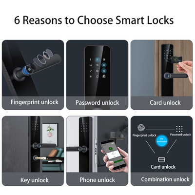 Glomarket Tuya Smart Security Digitaal deur slot Biometrisch vingerafdruk handvat Smart Lock Hotel Appartement Kamer slot Factory Prijs