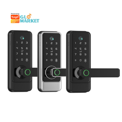 Glomarket Tuya Wifi Sleutelloze Deadbolt Lock Serraduras Electric Handle Voordeur slot Met Keypad Smart Fingerprint Digitaal slot
