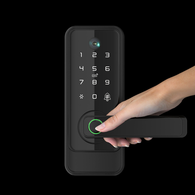 Glomarket Tuya Wifi Sleutelloze Deadbolt Lock Serraduras Electric Handle Voordeur slot Met Keypad Smart Fingerprint Digitaal slot
