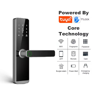 Glomarket Groothandel Fabrieksprijs Intelligente vingerafdruk Handle Lock Sleutelloos Digitaal Hotel Tuya App Smart Digitaal Door Lock