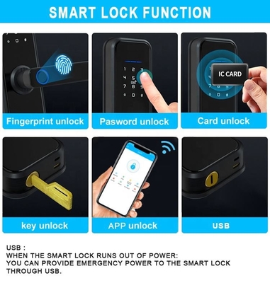 Glomarket Groothandel Fabrieksprijs Intelligente vingerafdruk Handle Lock Sleutelloos Digitaal Hotel Tuya App Smart Digitaal Door Lock