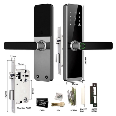 Glomarket Groothandel Fabrieksprijs Intelligente vingerafdruk Handle Lock Sleutelloos Digitaal Hotel Tuya App Smart Digitaal Door Lock