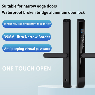 Glomarket Outdoor Aluminium Sliding Door Lock Digitaal Handle Electronic Ttlock Vingerafdruk Tuya Waterdicht slimme sloten