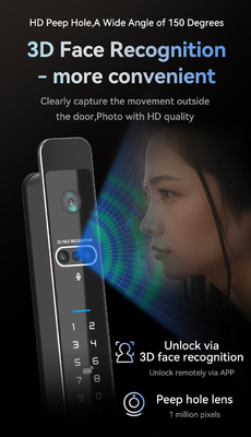 Glomarket Tuya 3d Face Cerradura Intelligente Automatische Elektrische Wifi Camera Vingerafdruk Digitaal Smart Door Lock