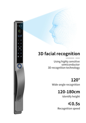 Glomarket Outdoor Electric Sleutelloze 3D gezichtsherkenning Tuya Digitale wachtwoordkaart Deur slot Waterdicht Vingerafdruk Smart Lock