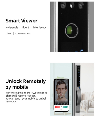 Glomarket Outdoor Electric Sleutelloze 3D gezichtsherkenning Tuya Digitale wachtwoordkaart Deur slot Waterdicht Vingerafdruk Smart Lock