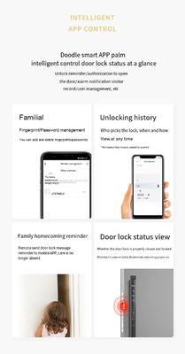 Glomarket 3D gezichtsherkenning Tuya Wifi Aluminium Schuifdeur slot Waterdicht Vingerafdruk Smart Digitaal slot Glas deur slot