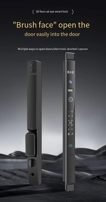 Glomarket 3D gezichtsherkenning Tuya Wifi Aluminium Schuifdeur slot Waterdicht Vingerafdruk Smart Digitaal slot Glas deur slot