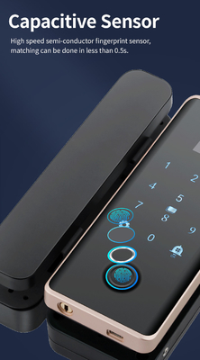 Glomarket Wifi Tuya App Afstandsbediening Slimme vingerafdruk Glas deur slot Kaart slot wachtwoord Gezicht ontgrendelen Voor duwen Schuifdeur