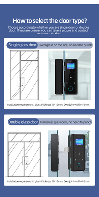 Glomarket Tuya Slimme 3d gezichtsherkenning Wifi glazen deur slot vingerafdruk kaart wachtwoord Elektronische glazen deur slot voor kantoor