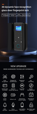 Glomarket Tuya Slimme 3d gezichtsherkenning Wifi glazen deur slot vingerafdruk kaart wachtwoord Elektronische glazen deur slot voor kantoor