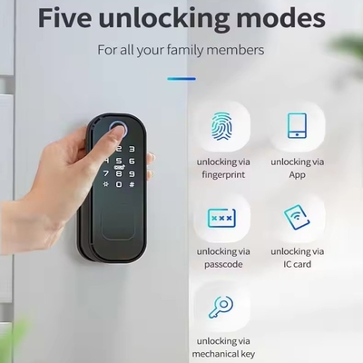 Glomarket Smart Home Waterdicht Smart Electric Rim Lock met Tuya APP Control WIFI Outdoor Gate Door Fingerprint Smart Lock