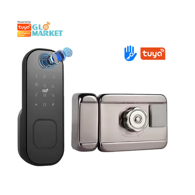 Glomarket Smart Home Waterdicht Smart Electric Rim Lock met Tuya APP Control WIFI Outdoor Gate Door Fingerprint Smart Lock