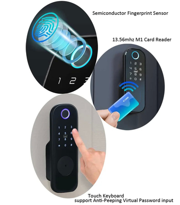 Glomarket Appartement Tuya Smart Door Lock Anti Theft Digitaal wachtwoord Ttlock App Control Gate Dubbel Smart Rim Fingerprint Lock