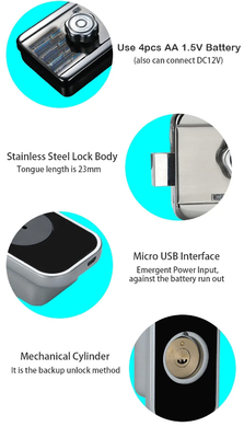 Glomarket Appartement Tuya Smart Door Lock Anti Theft Digitaal wachtwoord Ttlock App Control Gate Dubbel Smart Rim Fingerprint Lock