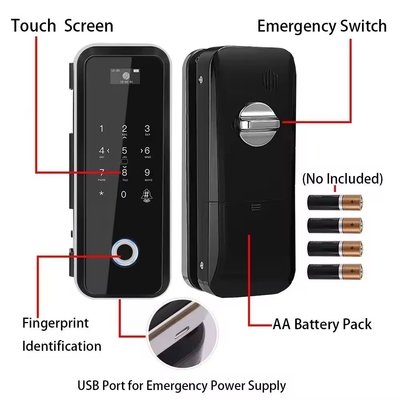 Glomarket Smart Tuya Wifi Glass Door Lock Vingerafdruk Digitaal toetsenbord wachtwoord slot Intelligente koppeling Remote ontgrendeling