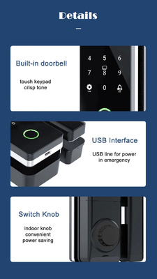 Glomarket Tuya Smart Glass Door Lock Biometrische vingerafdruk BLE Smart Electronic Lock Voor kantoor Glasdeur