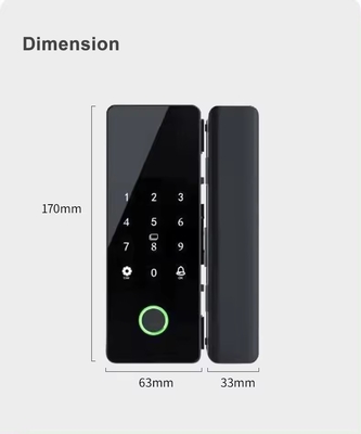 Glomarket Tuya Smart Glass Door Lock Biometrische vingerafdruk BLE Smart Electronic Lock Voor kantoor Glasdeur