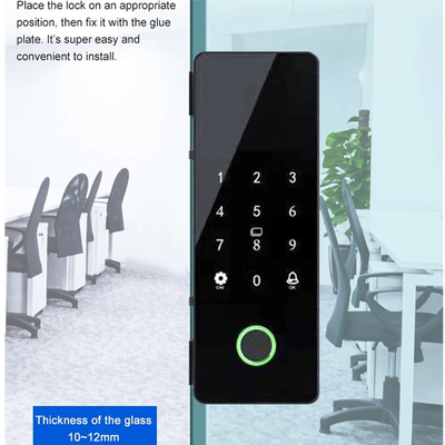 Glomarket Tuya Smart Glass Door Lock Biometrische vingerafdruk BLE Smart Electronic Lock Voor kantoor Glasdeur