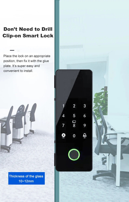 Glomarket Tuya Smart Glass Door Lock Biometrische vingerafdruk BLE Smart Electronic Lock Voor kantoor Glasdeur