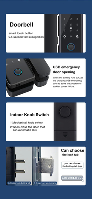 Glomarket Smart Glass Door Lock Wifi Remote Control Tuya app Office Lock Card Digitaal Biometrisch Vingerafdruk Door Lock
