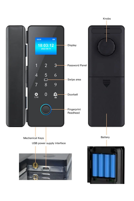 Glomarket Smart Glass Door Lock Wifi Remote Control Tuya app Office Lock Card Digitaal Biometrisch Vingerafdruk Door Lock