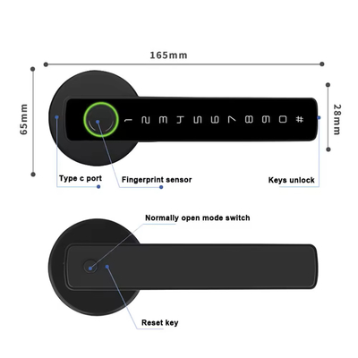 Glomarket Tuya Ble Smart Lock Veiligheid Elektronisch Sleutelloos Smart Door Handle Lock Indoor Room Lock