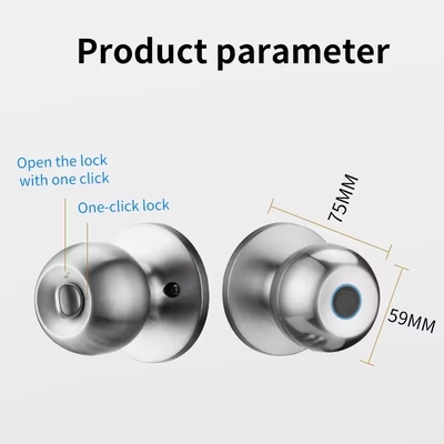 Glomarket Groothandel Intelligente ronde balknop slot Sleutelloos Smart Door Handle Lock Tuya App Control Smart Fingerprint Door Lock