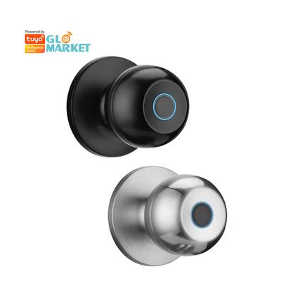 Glomarket Groothandel Intelligente ronde balknop slot Sleutelloos Smart Door Handle Lock Tuya App Control Smart Fingerprint Door Lock