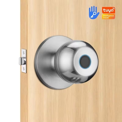 Glomarket Groothandel Intelligente ronde balknop slot Sleutelloos Smart Door Handle Lock Tuya App Control Smart Fingerprint Door Lock
