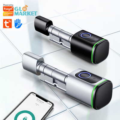 Glomarket Home Smart Door Lock Ttlock Smart Fingerprint Card Sleutel Ontsluitbaar Verstelbare Cylinder Euro Smart Lock Tuya App Door Lock