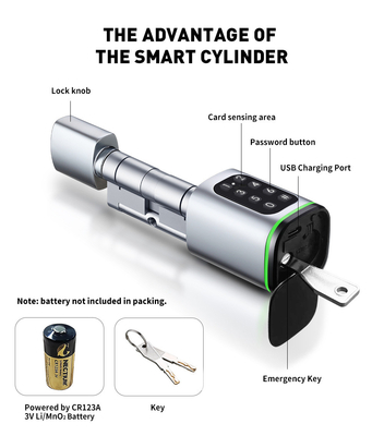 Glomarket Tuya Ttlock Smart Digital Keyless Door Lock Cylinder Combinatie Password &amp; Card Elektronisch slot Cylinders Smart Lock