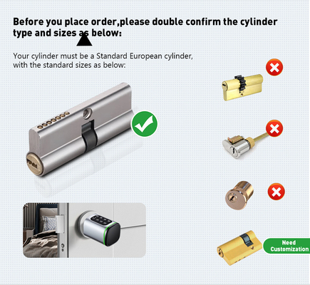 Glomarket Tuya Ttlock Smart Digital Keyless Door Lock Cylinder Combinatie Password &amp; Card Elektronisch slot Cylinders Smart Lock