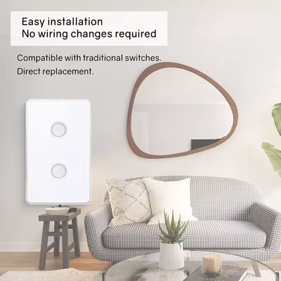 Glomarket Tuya Zigbee/wifi EU Tempered Glass Concave Button Touch Light Switch 1/2/3/4 Gang Wifi Wall Switch Werken met Google Alexa
