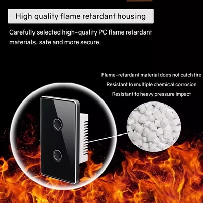 Glomarket Tuya Zigbee/wifi EU Tempered Glass Concave Button Touch Light Switch 1/2/3/4 Gang Wifi Wall Switch Werken met Google Alexa