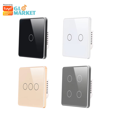Glomarket Smart EU/UK 1-4Gang Wand Schakelaar WIFI/Zigbee Glass Panel Light Schakelaar Tuya Smart Schakelaar Met Google Alexa