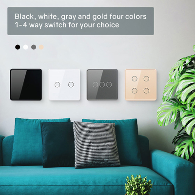 Glomarket Smart EU/UK 1-4Gang Wand Schakelaar WIFI/Zigbee Glass Panel Light Schakelaar Tuya Smart Schakelaar Met Google Alexa