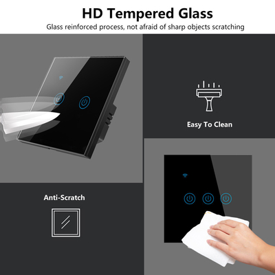 Glomarket EU 1/2/3/4 Gang Tuya Smart Switch Light Alexa Voice Control Touch Glass Wand Draadloze WiFi Elektrische Switch
