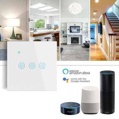 Glomarket EU 1/2/3/4 Gang Tuya Smart Switch Light Alexa Voice Control Touch Glass Wand Draadloze WiFi Elektrische Switch