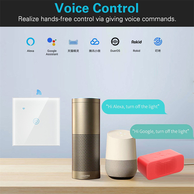 Glomarket EU 1/2/3/4 Gang Tuya Smart Switch Light Alexa Voice Control Touch Glass Wand Draadloze WiFi Elektrische Switch
