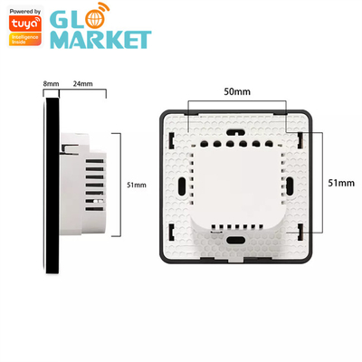 Glomarket Tuya Smart Glass Touch Button Wifi Smart Boiler Switch Alexa Voice Control EU Standaard Boiler Schakelaar