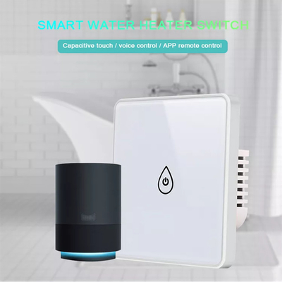 Glomarket Tuya Smart Glass Touch Button Wifi Smart Boiler Switch Alexa Voice Control EU Standaard Boiler Schakelaar