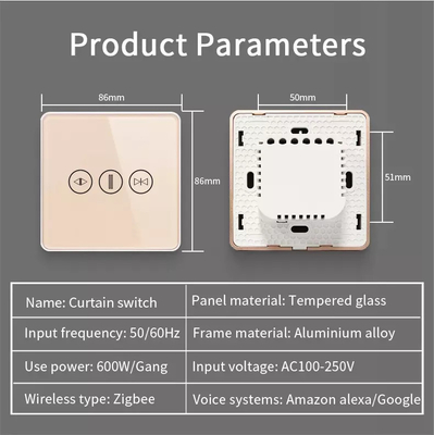 Slimme gordijnschakelaar WiFi/Zigbee Spraakbesturing Google Assistent Smart EU Standaard touchscreenschakelaar APP Garagedeurschakelaar