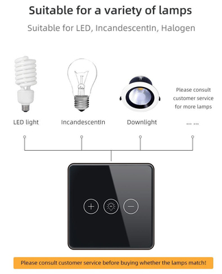 Van het de Schakelaar Draadloze Glas van Glomarkettuya Wifi het Slimme Licht van de Schakelaar Schemerigere WiFi van Crystal Panel Touch Wall Smart voor Smart Home