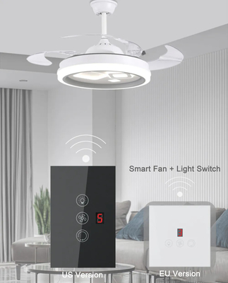 Glomarket Tuya Wifi Fan Light Switch Touch 3 In 1 Switch 5 snelheidsregeling Plafond ventilator Switch Voor Alexa Google Home