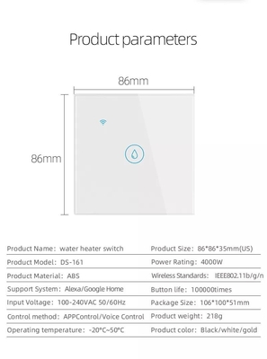 Glomarket Smart Home Remote Voice Control Touch Panel Waterverwarmer Schakelaar Tuya Wireless Wifi Boiler Schakelaar