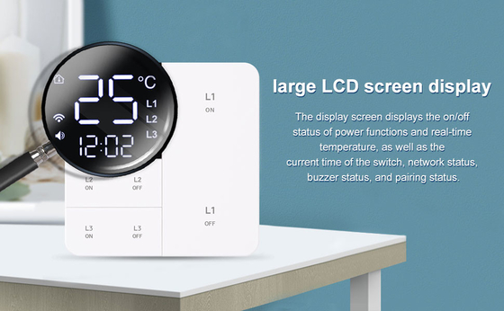 Glomarket Tuya Wifi Smart Wall Light Switch 1/2/3 Gang Support Voice/app/touch Control Met Temperatuur Display Screen