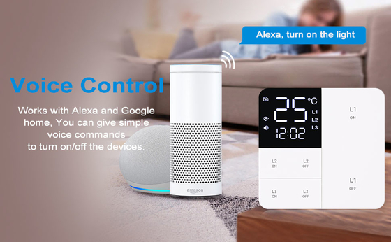 Glomarket Tuya Wifi Smart Wall Light Switch 1/2/3 Gang Support Voice/app/touch Control Met Temperatuur Display Screen