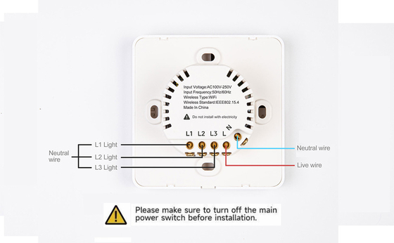 Glomarket Tuya Wifi Smart Wall Light Switch 1/2/3 Gang Support Voice/app/touch Control Met Temperatuur Display Screen